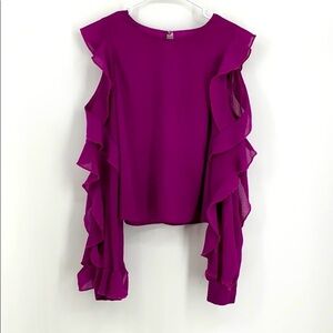 SHEIN Cold shoulder ruffle sleeves blouse